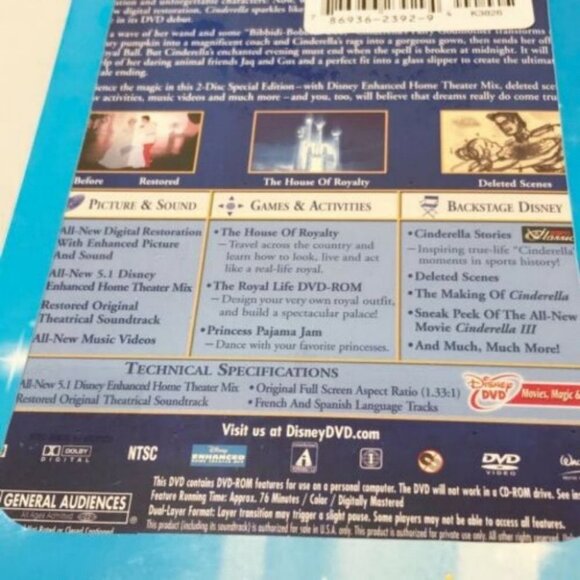 Walt Disney's 'Cinderella 2 Disc Special Edition Sealed New FIRST TIME EVER DVD - Picture 11 of 12